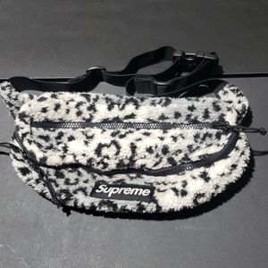 Authentic Supreme Leopard Fleece Waistbag